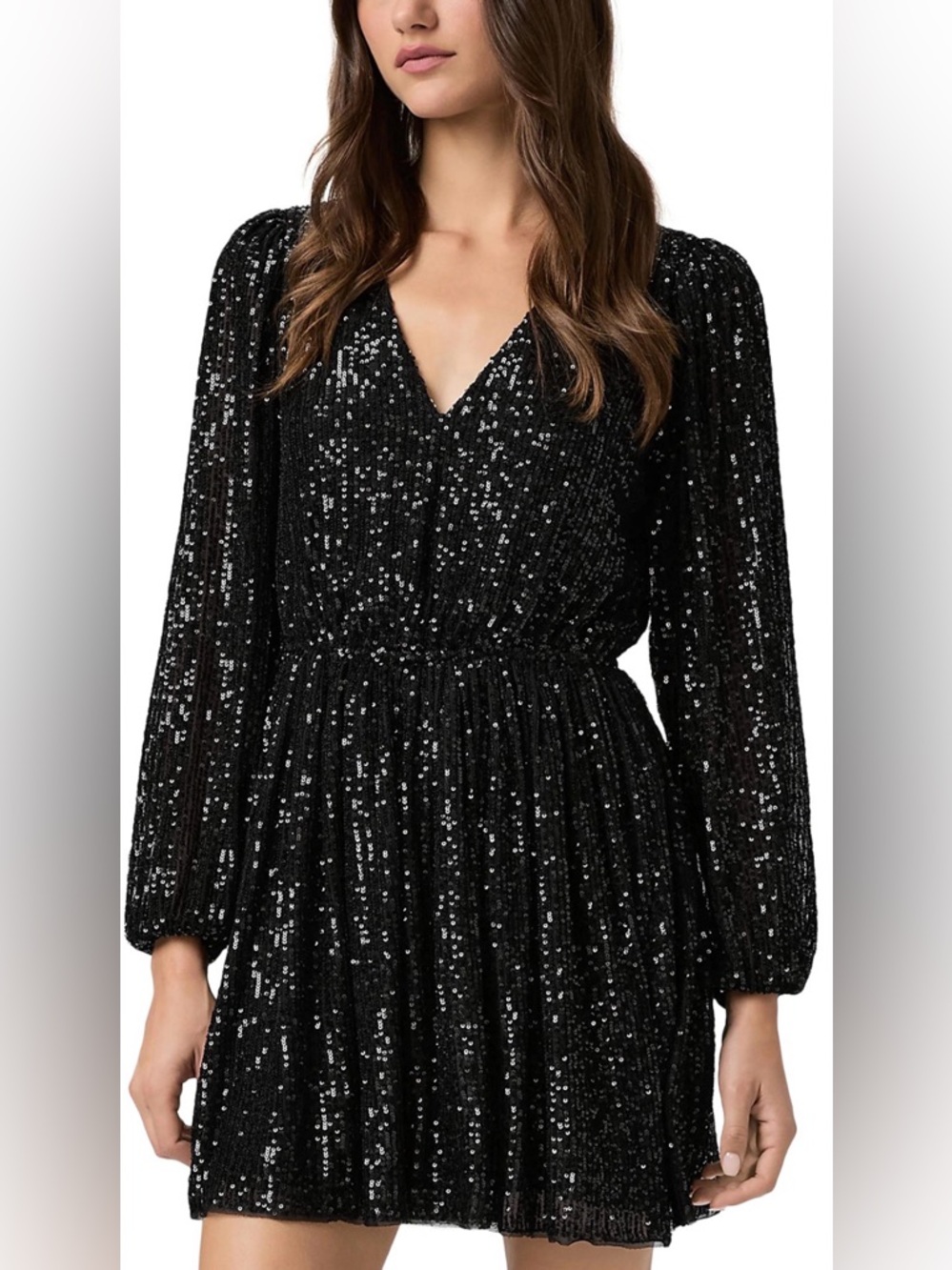 PAIGE Gianetta Black Sequin Mini Dress - Picture 1 of 10